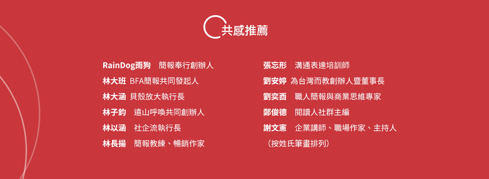 簡報、人設、共感、同理心、溝通、視覺、投影片、腳本、口白、說話、表達、演說、創業、募資、NPO、非營利組織、歐巴馬、賈伯斯、航海王魯夫、鈴木一朗、侘寂